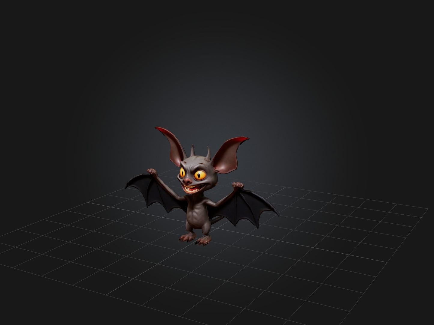 3D model Cartoon Vampire Bat VR / AR / low-poly