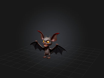 3D model Cartoon Vampire Bat VR / AR / low-poly