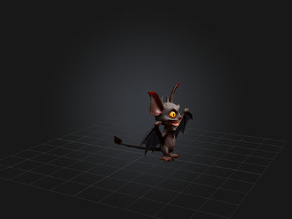 3D model Cartoon Vampire Bat VR / AR / low-poly