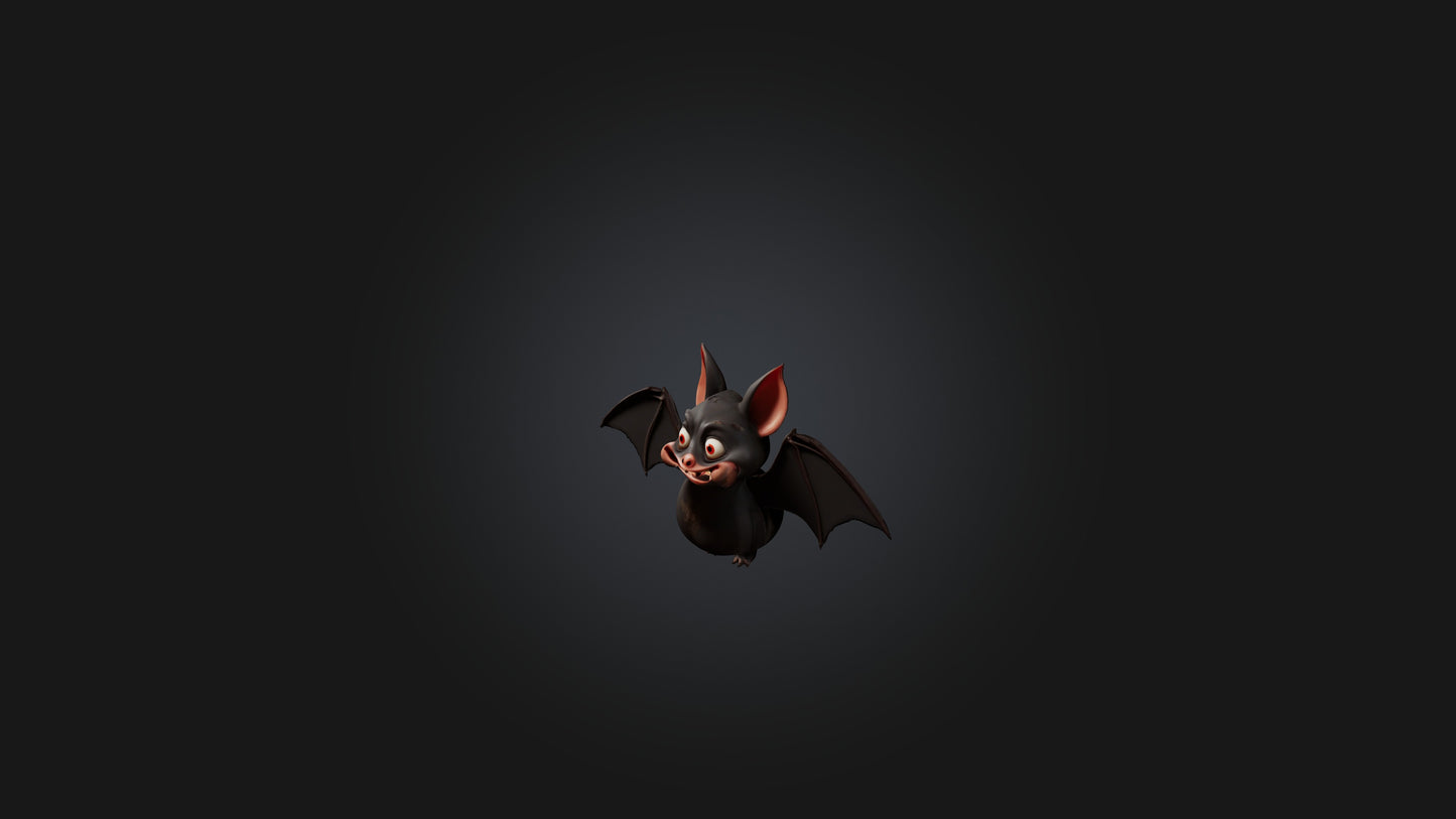 3D model Cartoon Vampire Bat VR / AR / low-poly