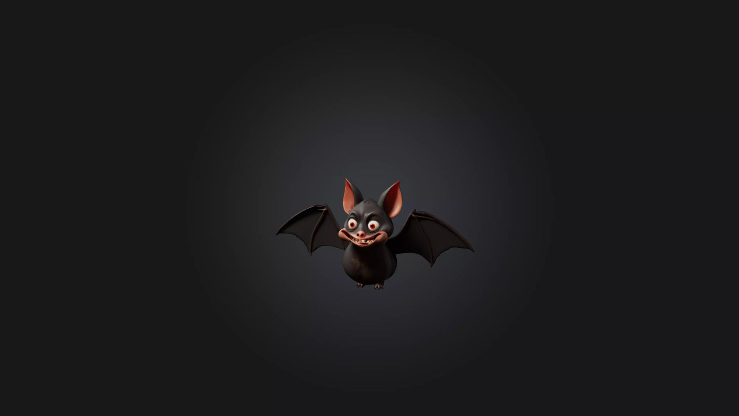 3D model Cartoon Vampire Bat VR / AR / low-poly