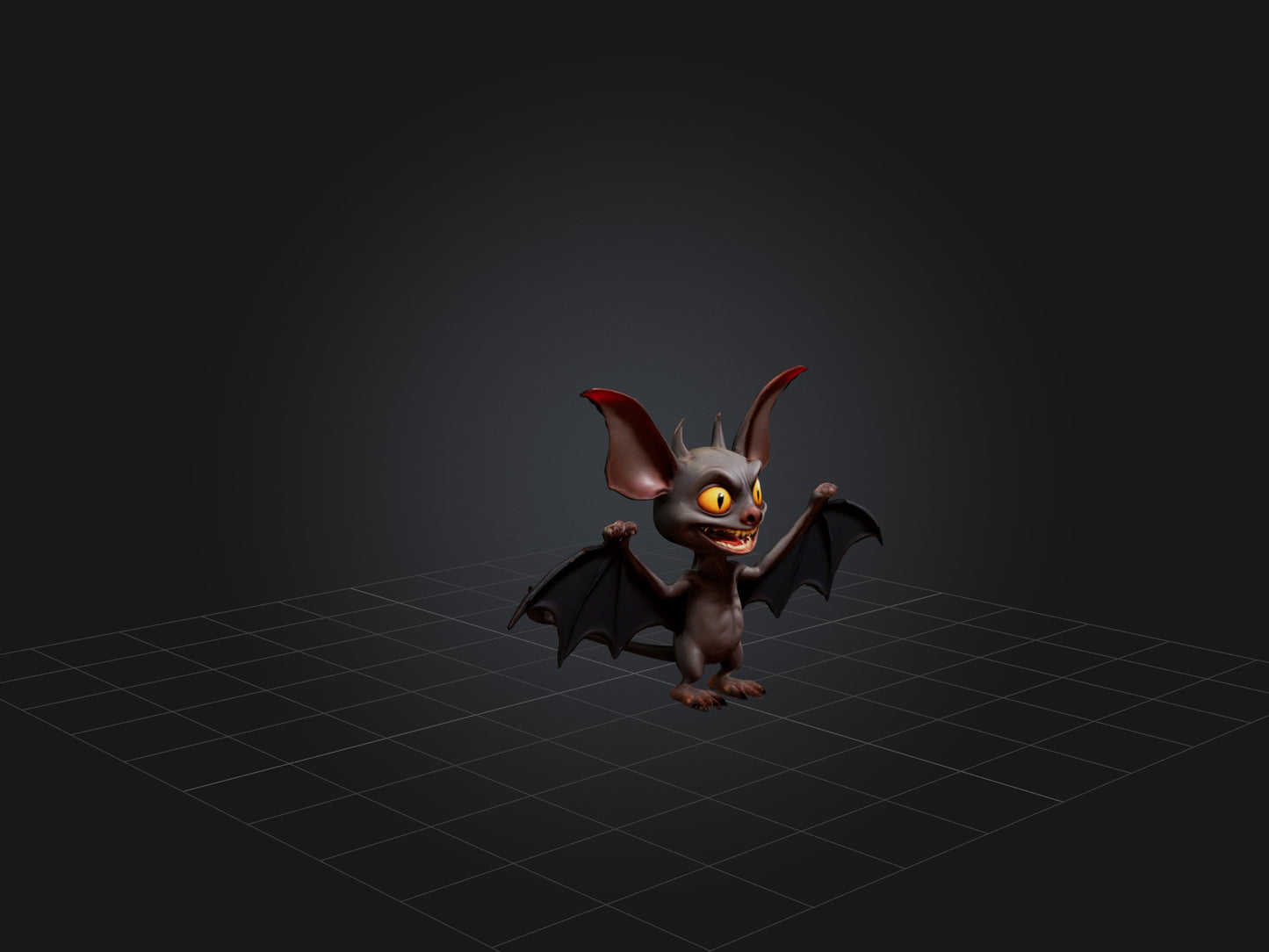 3D model Cartoon Vampire Bat VR / AR / low-poly