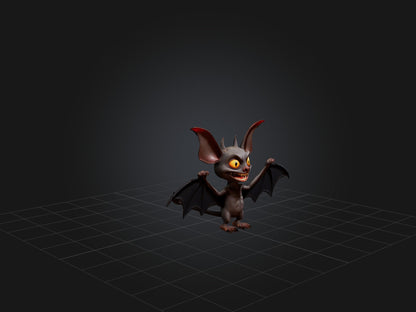 3D model Cartoon Vampire Bat VR / AR / low-poly