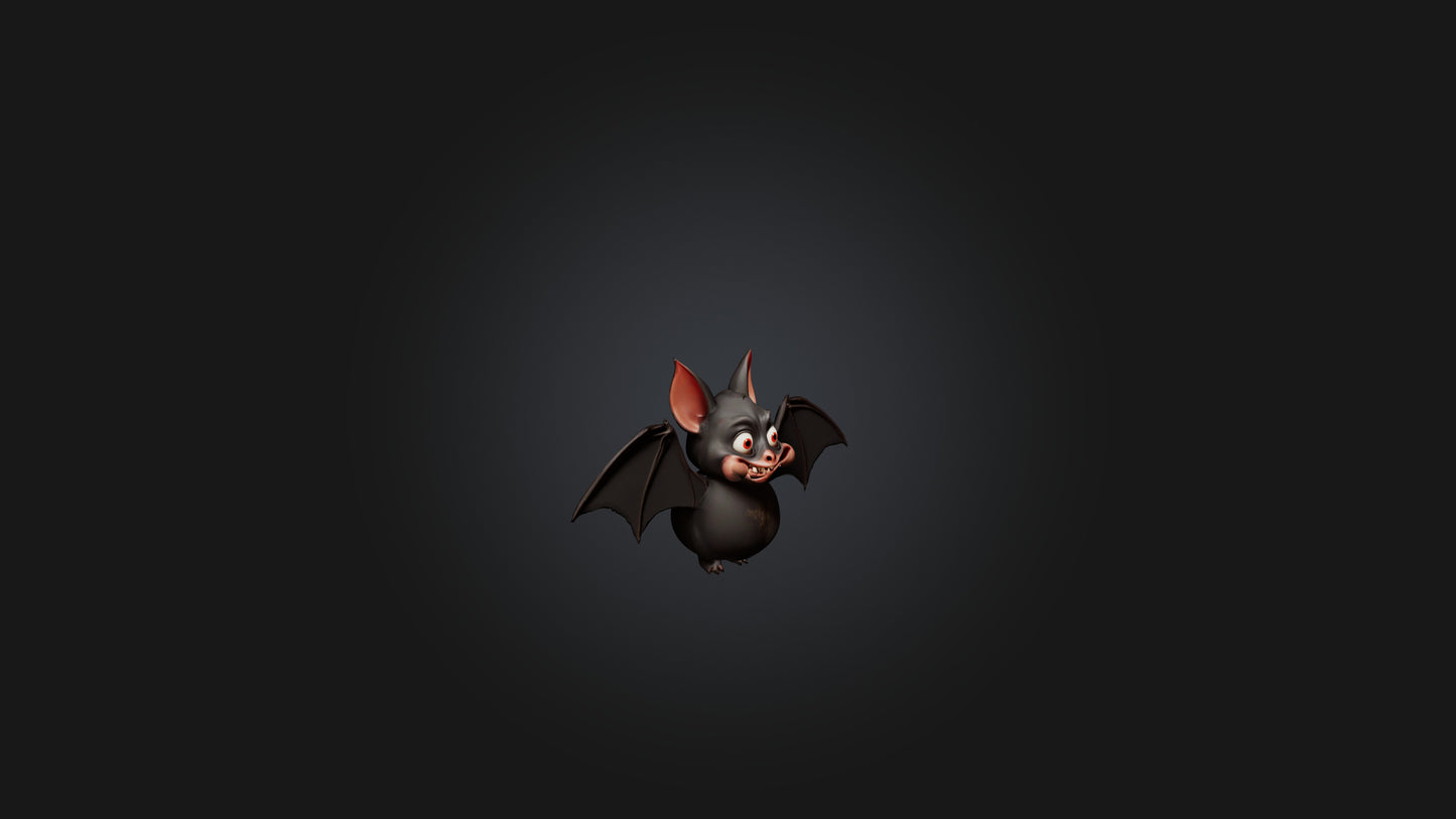 3D model Cartoon Vampire Bat VR / AR / low-poly