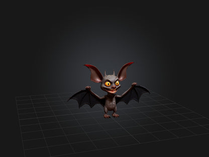 3D model Cartoon Vampire Bat VR / AR / low-poly