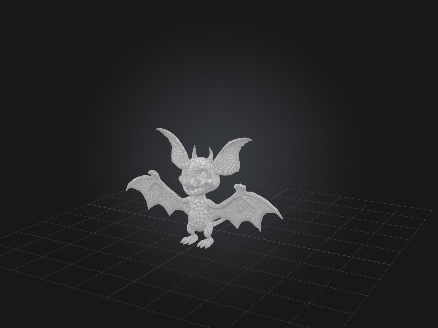 3D model Cartoon Vampire Bat VR / AR / low-poly