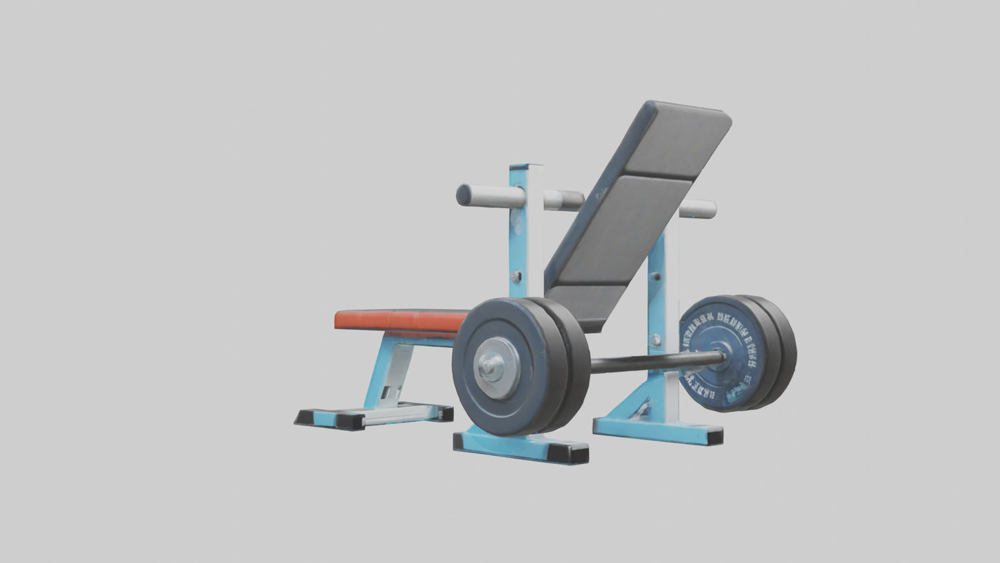 Cartoon Weight Bench model 3D model