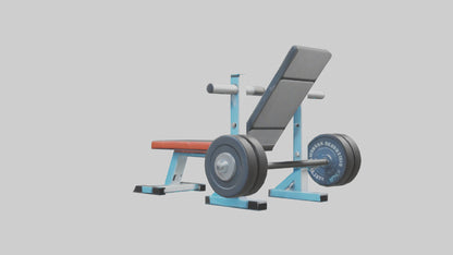 Cartoon Weight Bench model 3D model