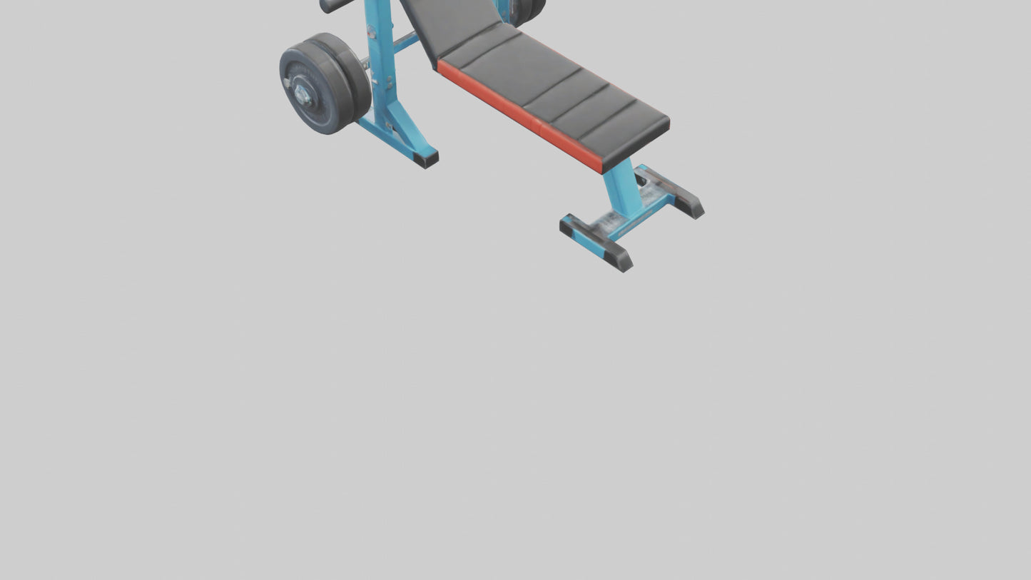 Cartoon Weight Bench model 3D model