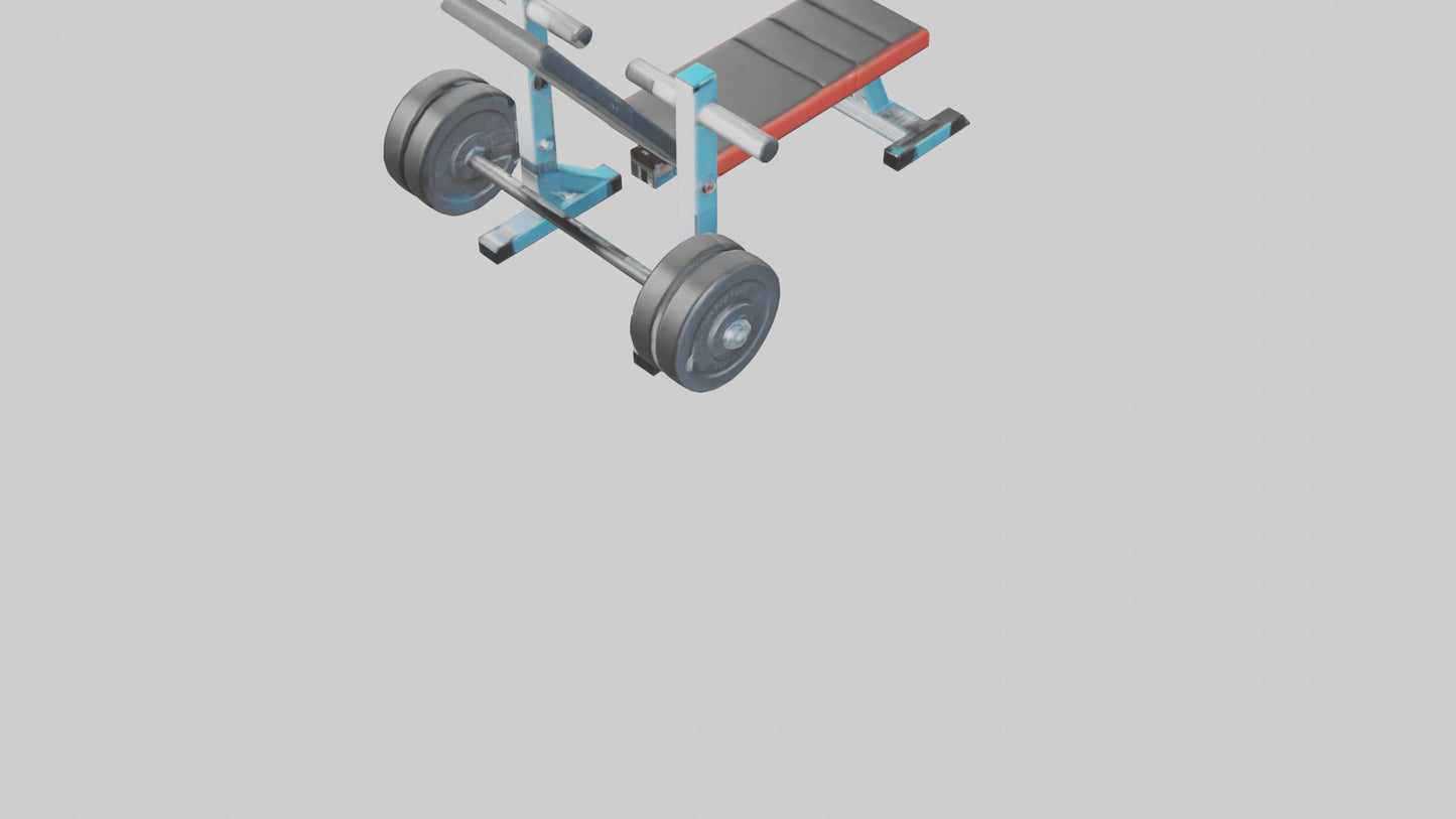Cartoon Weight Bench model 3D model