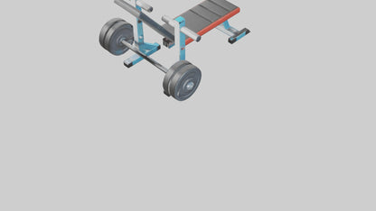 Cartoon Weight Bench model 3D model