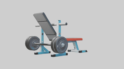 Cartoon Weight Bench model 3D model