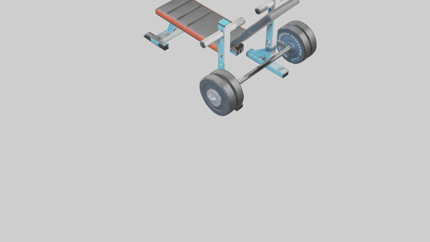 Cartoon Weight Bench model 3D model