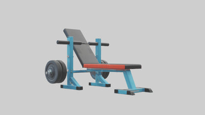 Cartoon Weight Bench model 3D model