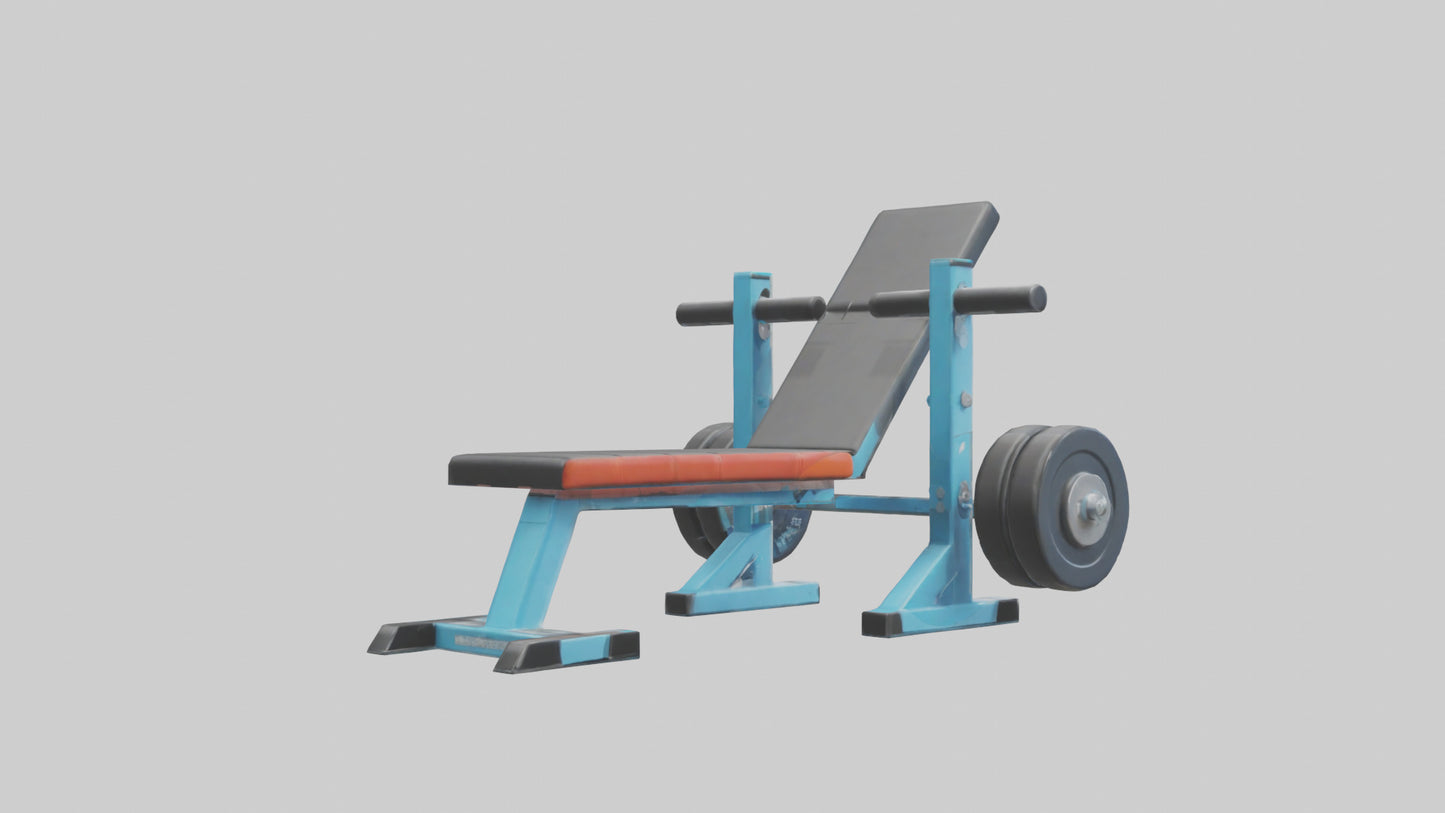 Cartoon Weight Bench model 3D model
