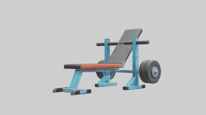 Cartoon Weight Bench model 3D model