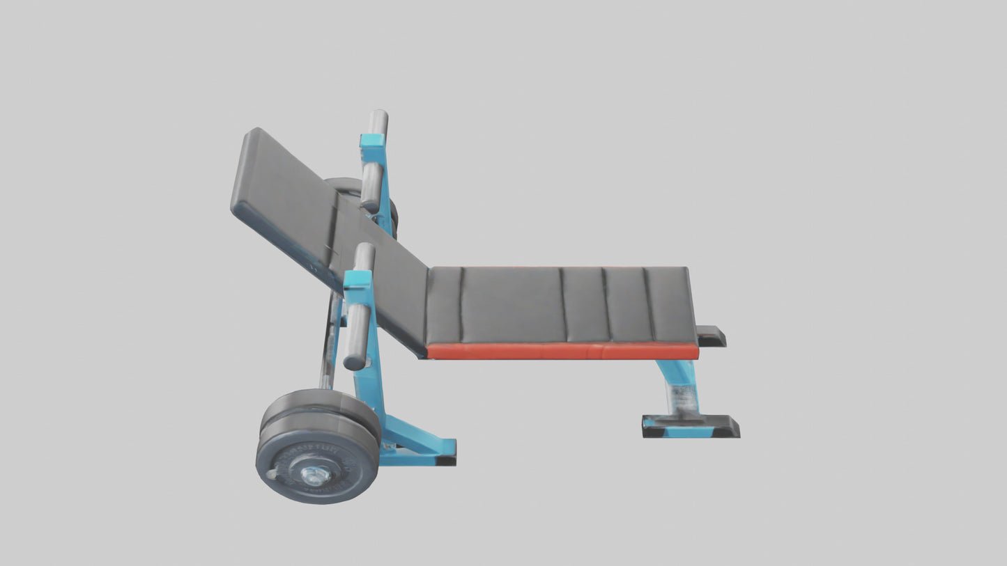 Cartoon Weight Bench model 3D model