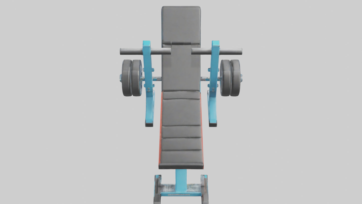 Cartoon Weight Bench model 3D model
