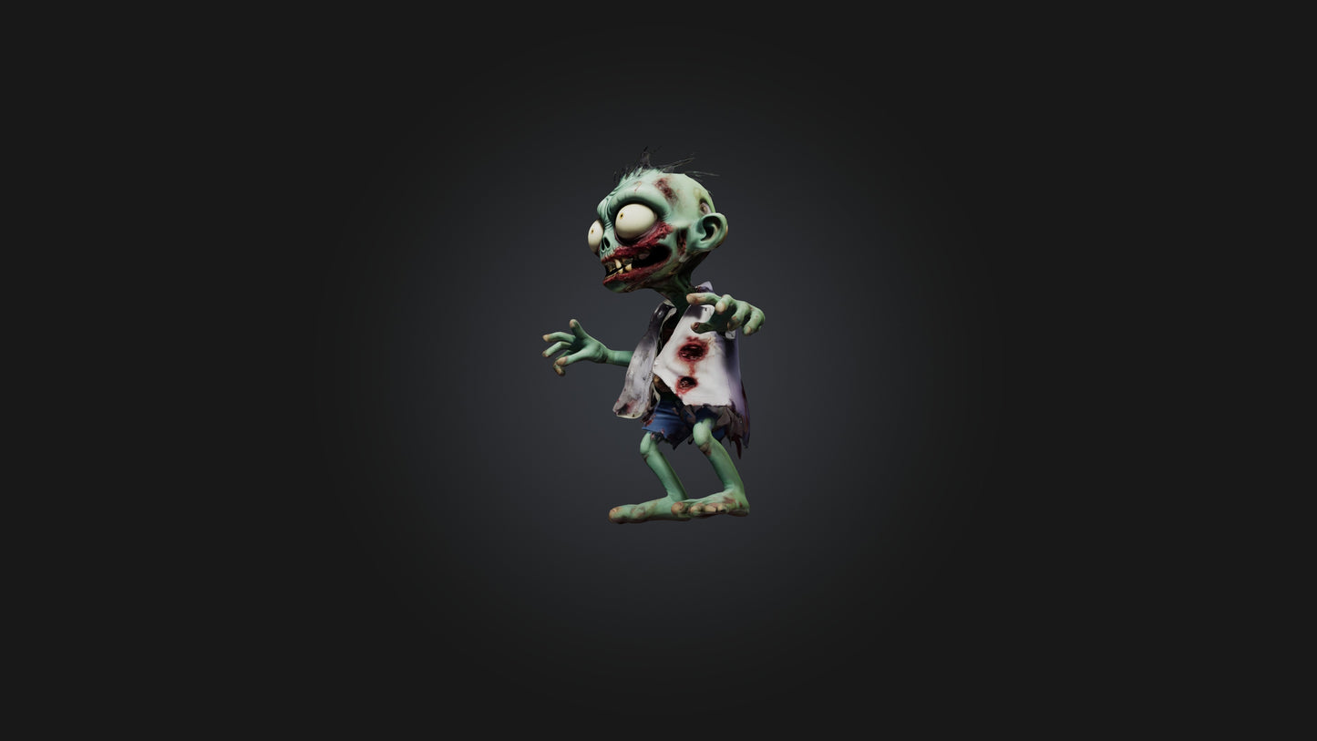 3D model Cartoon Zombie VR / AR / low-poly