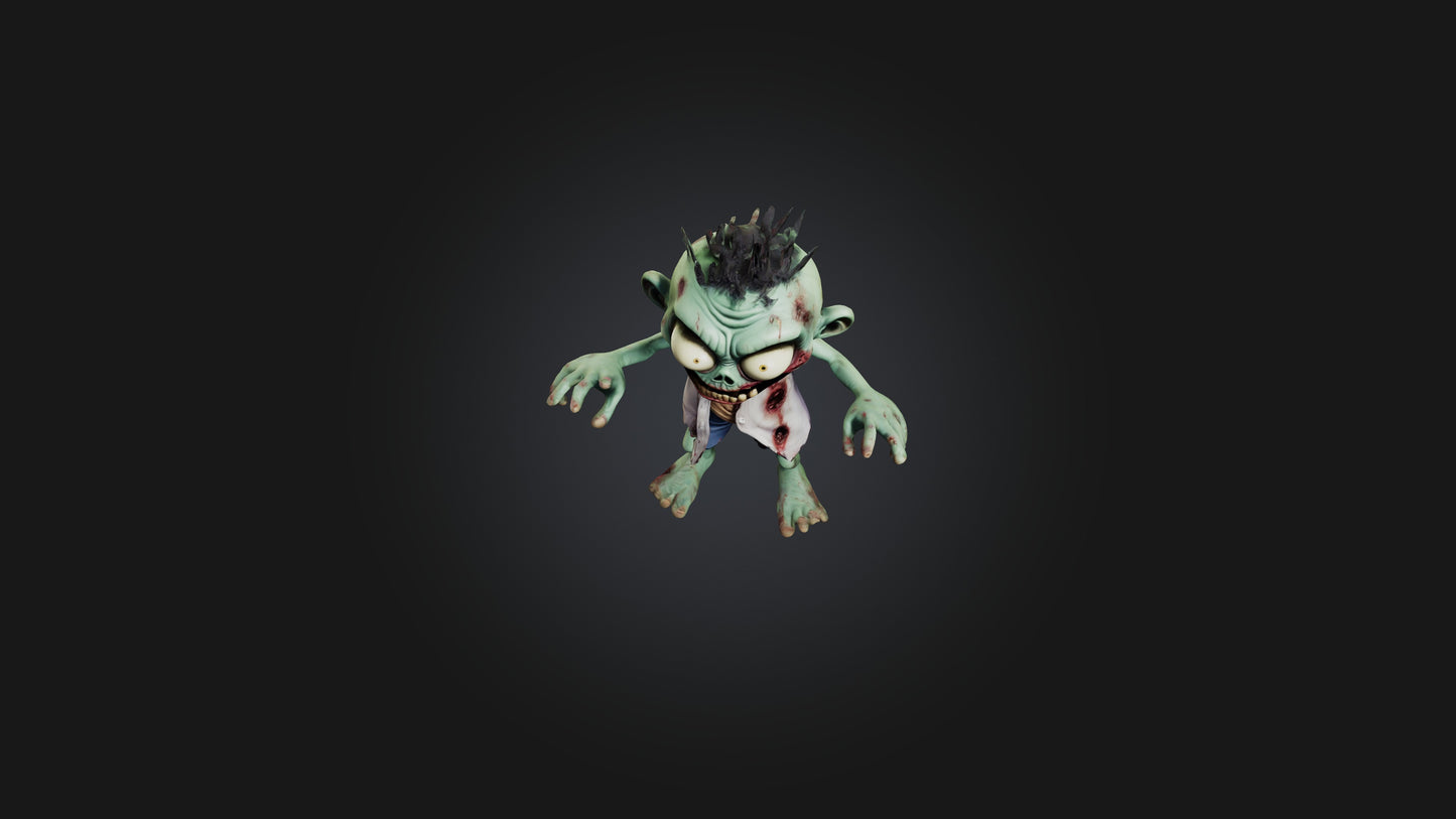 3D model Cartoon Zombie VR / AR / low-poly