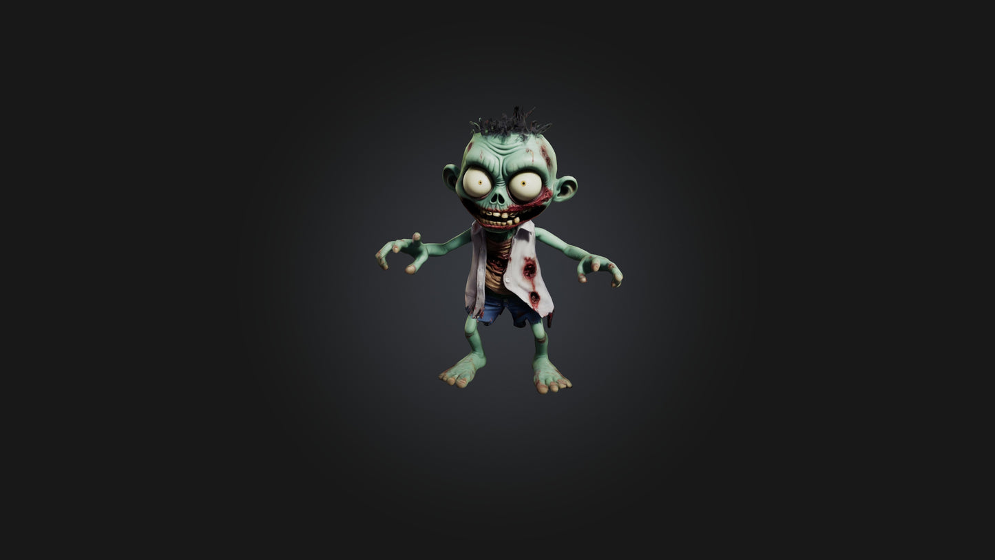 3D model Cartoon Zombie VR / AR / low-poly