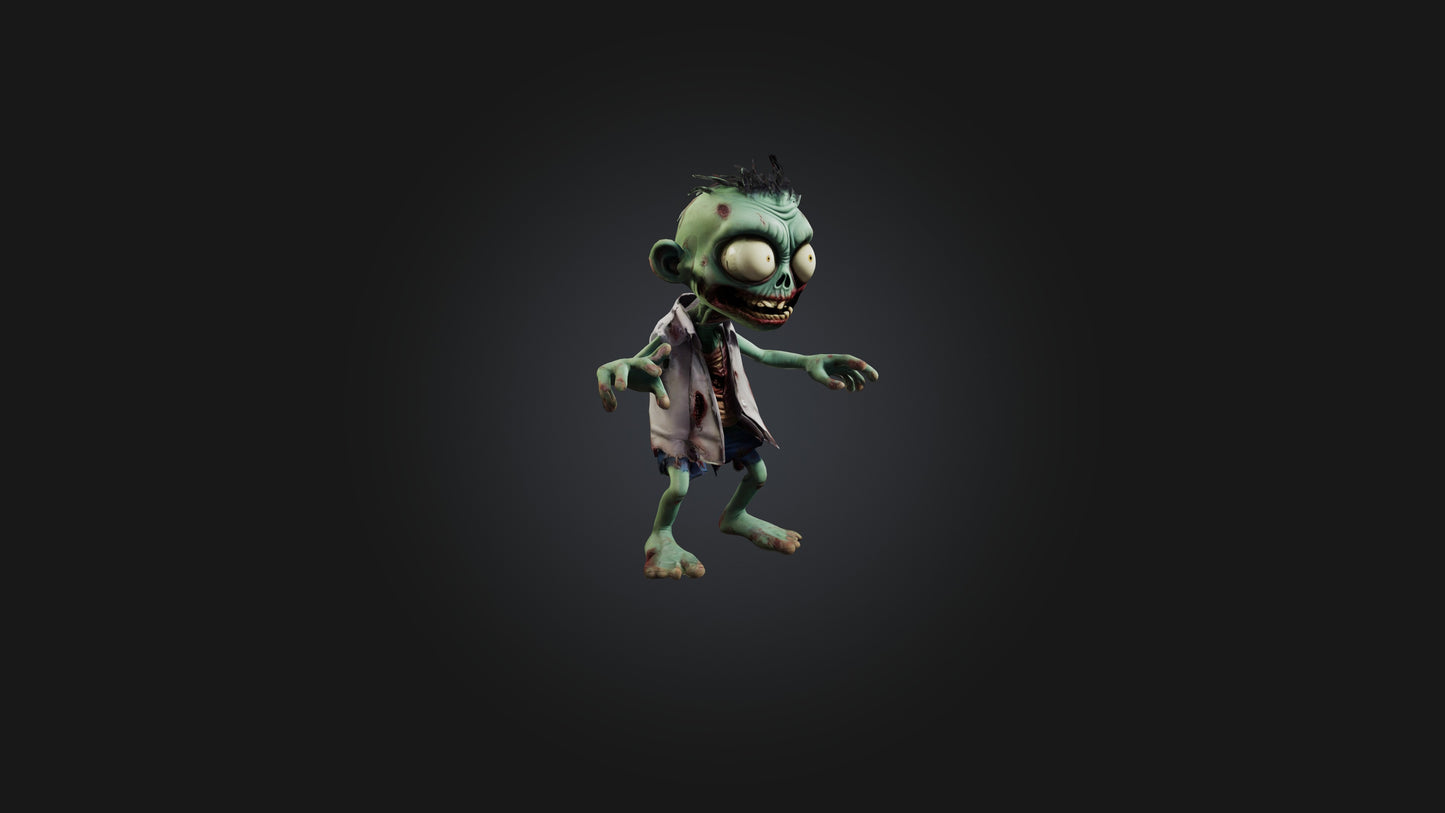3D model Cartoon Zombie VR / AR / low-poly