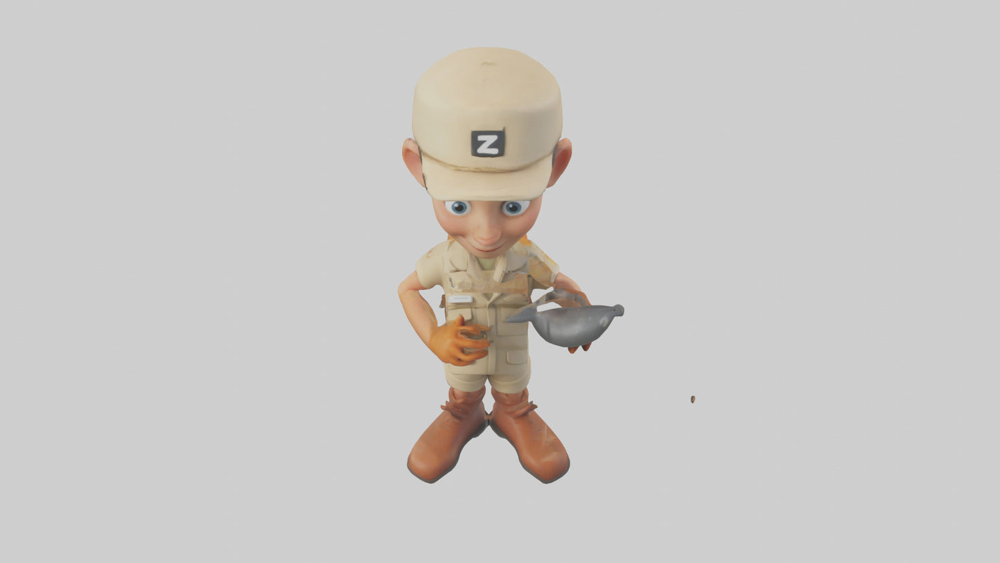 Cartoon Zookeeper model 3D model