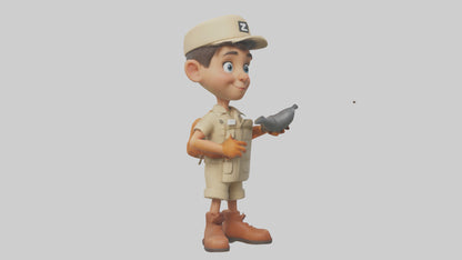 Cartoon Zookeeper model 3D model
