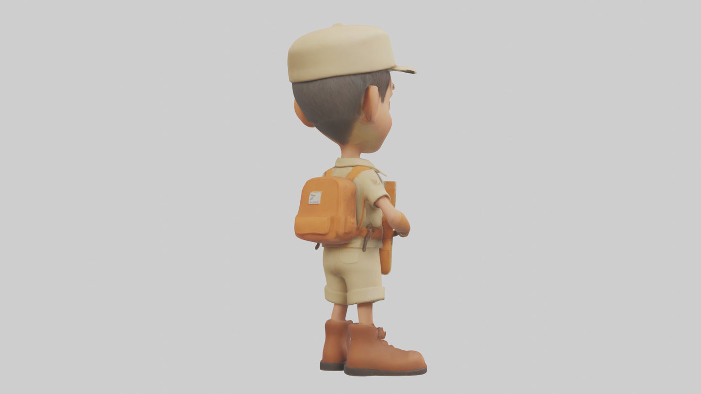 Cartoon Zookeeper model 3D model