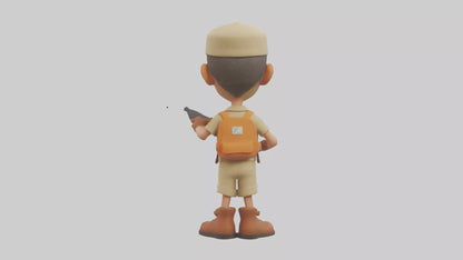 Cartoon Zookeeper model 3D model