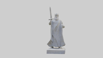 Carved stone statue model VR / AR / low-poly