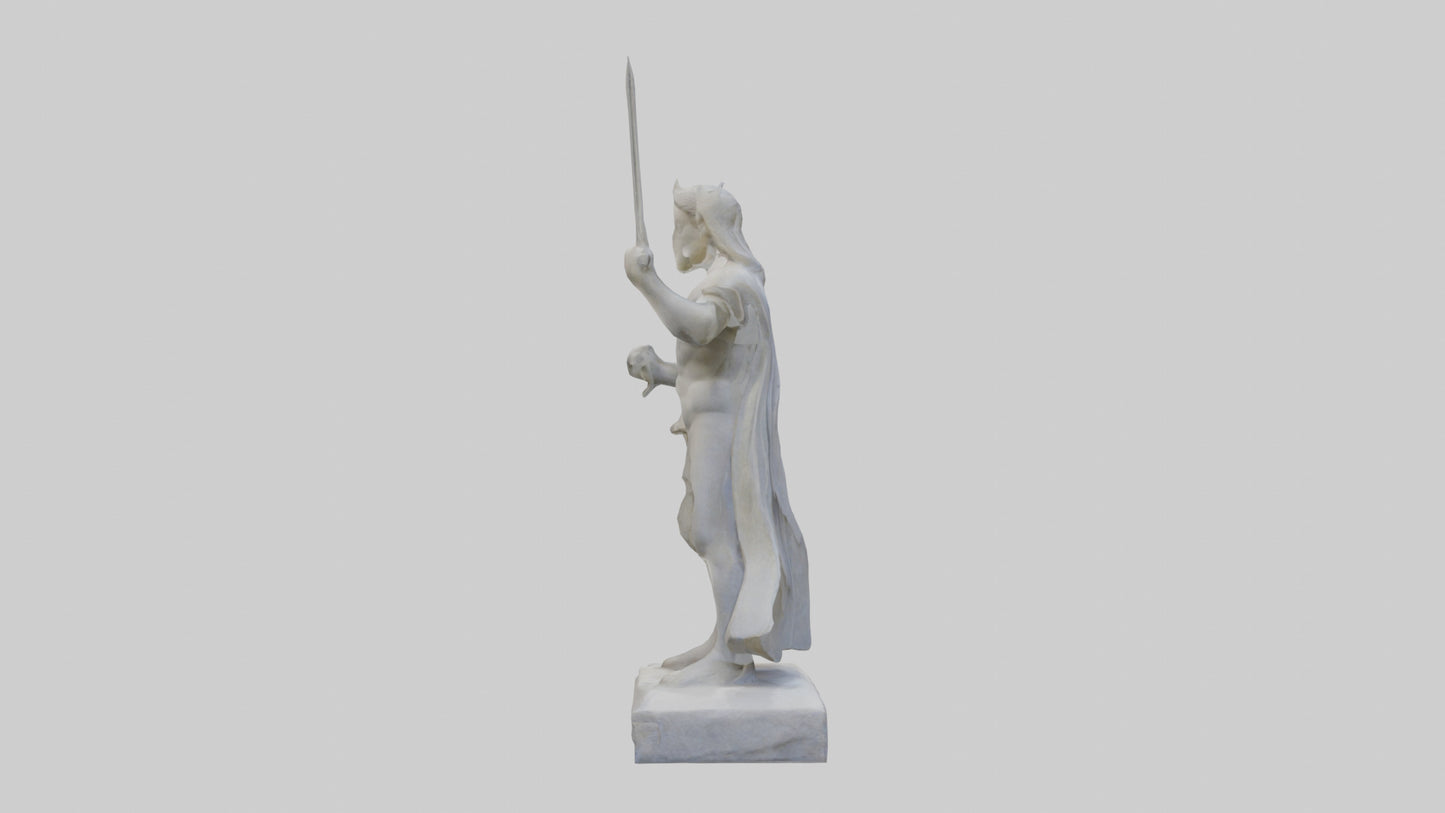Carved stone statue model VR / AR / low-poly