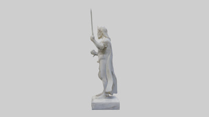 Carved stone statue model VR / AR / low-poly