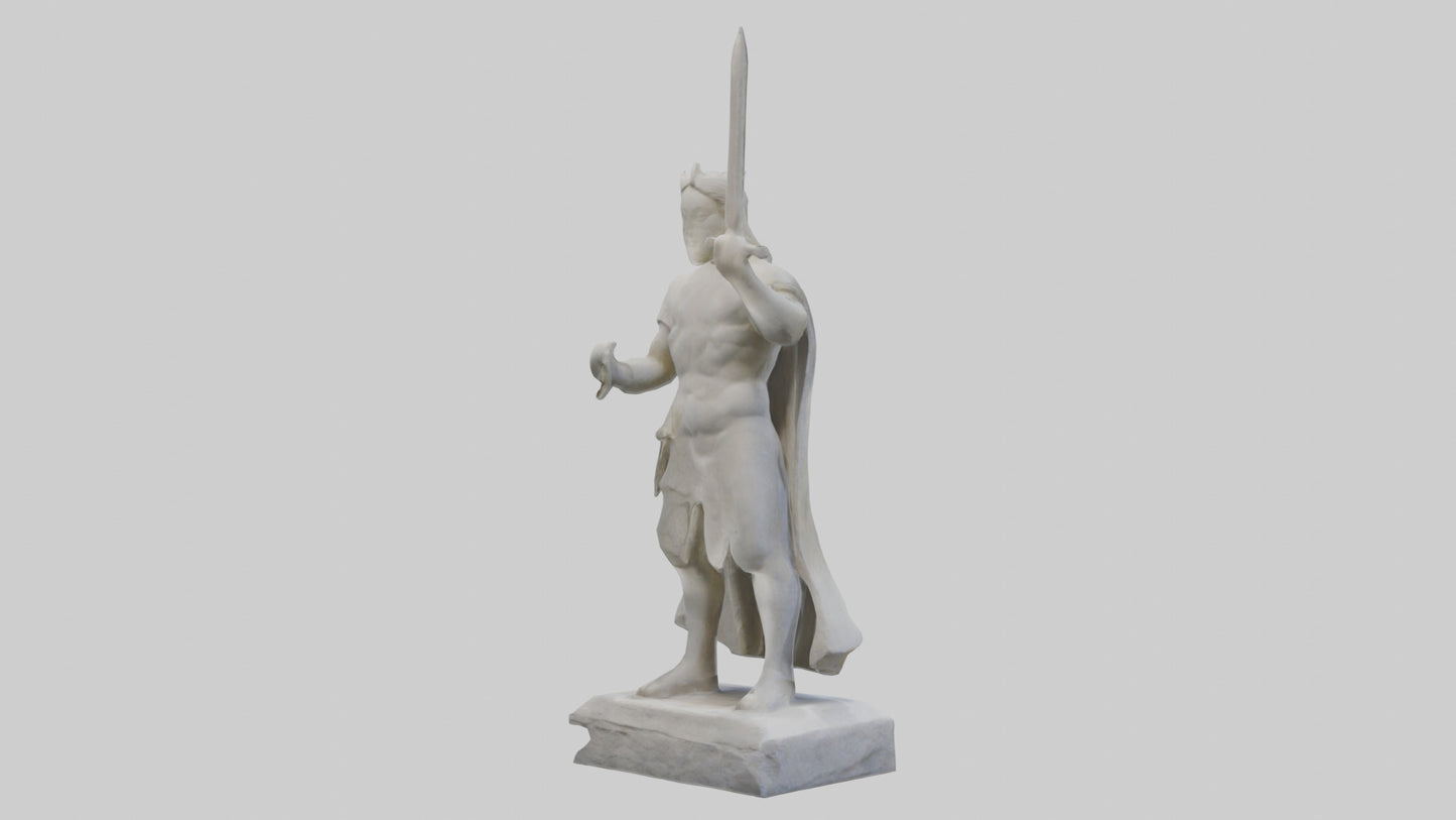 Carved stone statue model VR / AR / low-poly