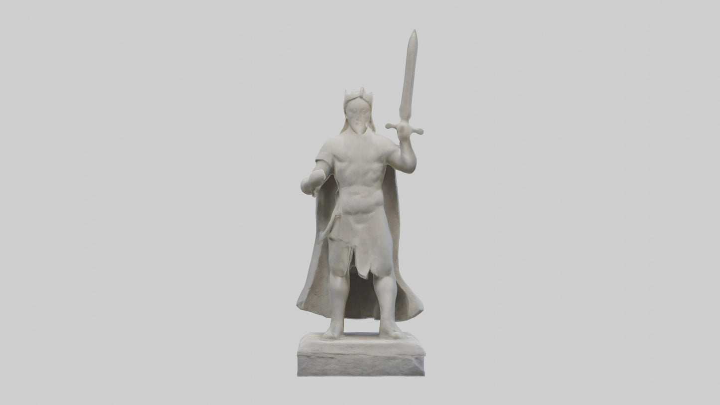 Carved stone statue model VR / AR / low-poly