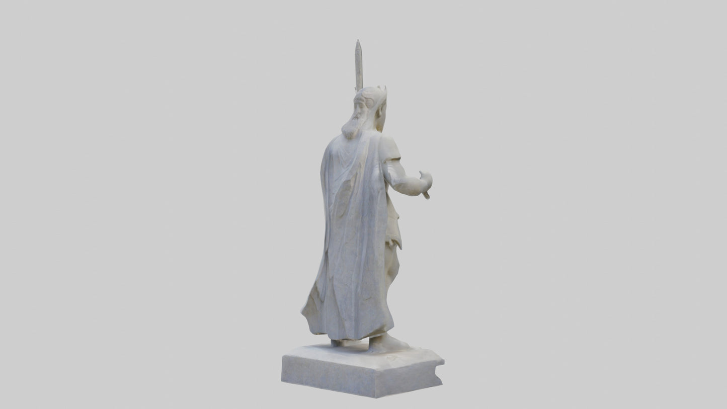 Carved stone statue model VR / AR / low-poly