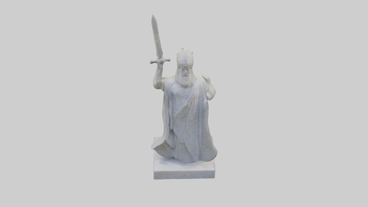 Carved stone statue model VR / AR / low-poly