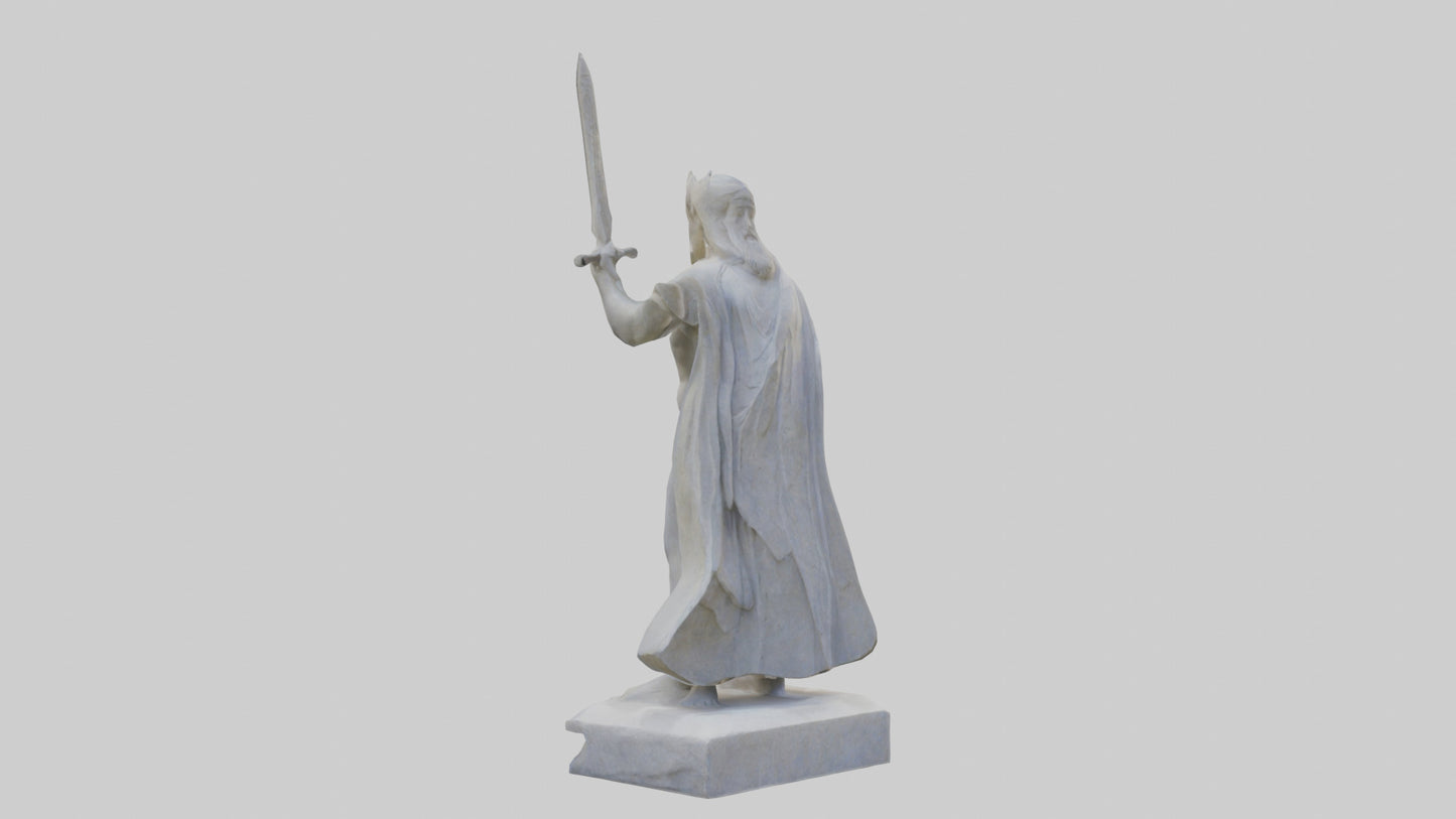 Carved stone statue model VR / AR / low-poly