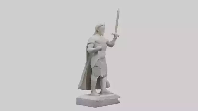 Carved stone statue model VR / AR / low-poly