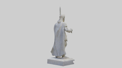 Carved stone statue model VR / AR / low-poly