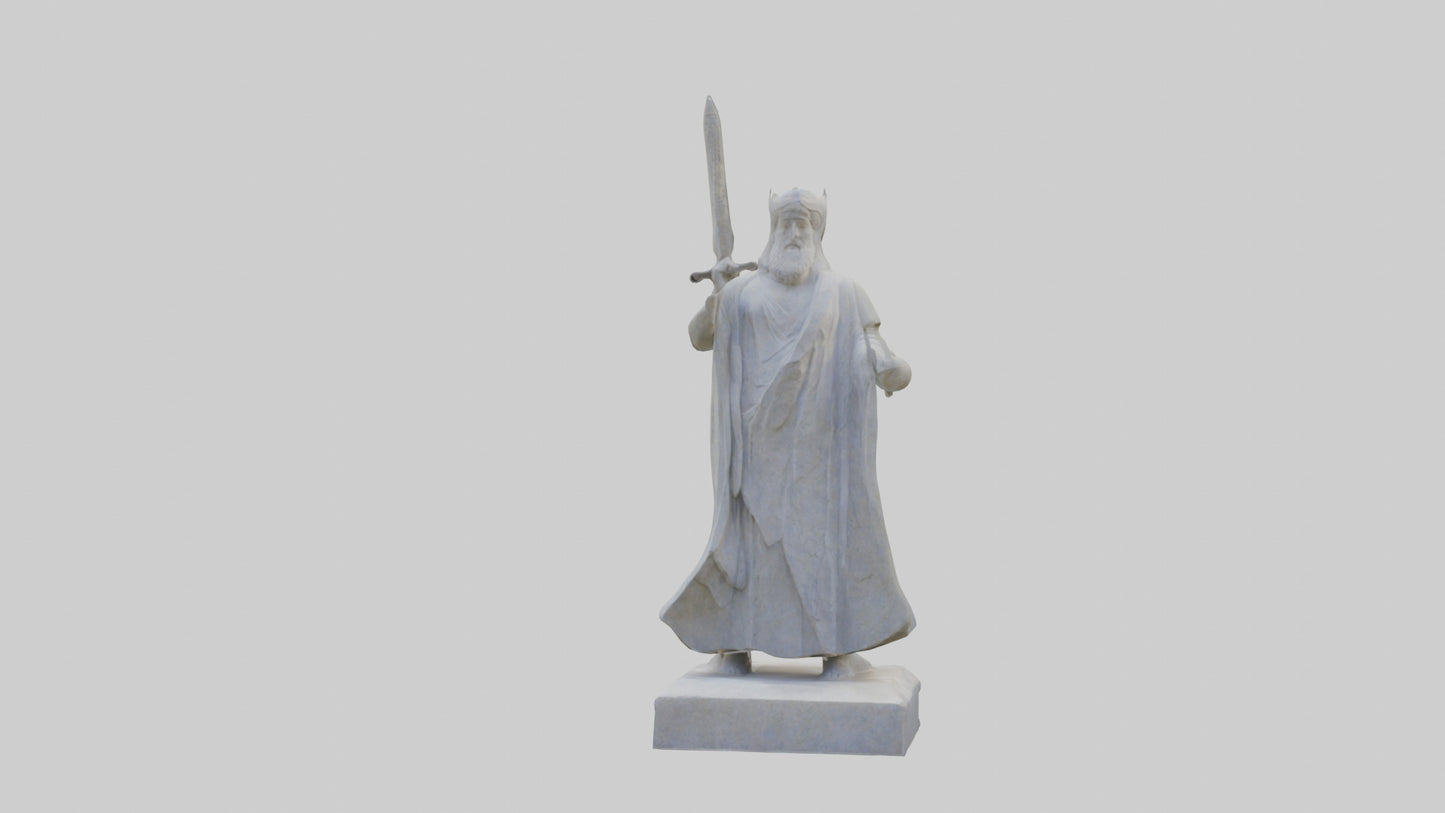 Carved stone statue model VR / AR / low-poly