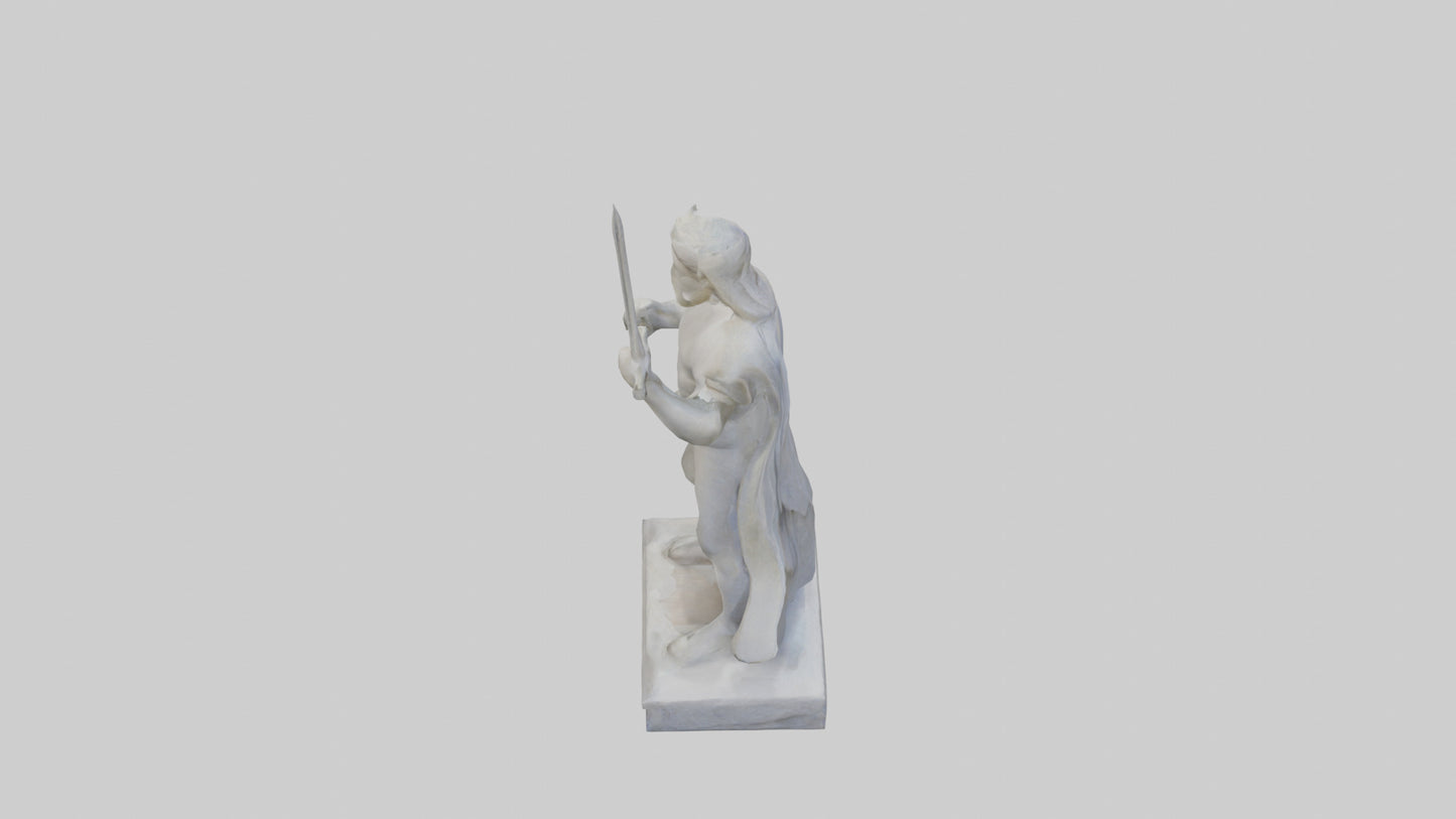 Carved stone statue model VR / AR / low-poly