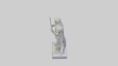 Carved stone statue model VR / AR / low-poly