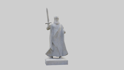 Carved stone statue model VR / AR / low-poly