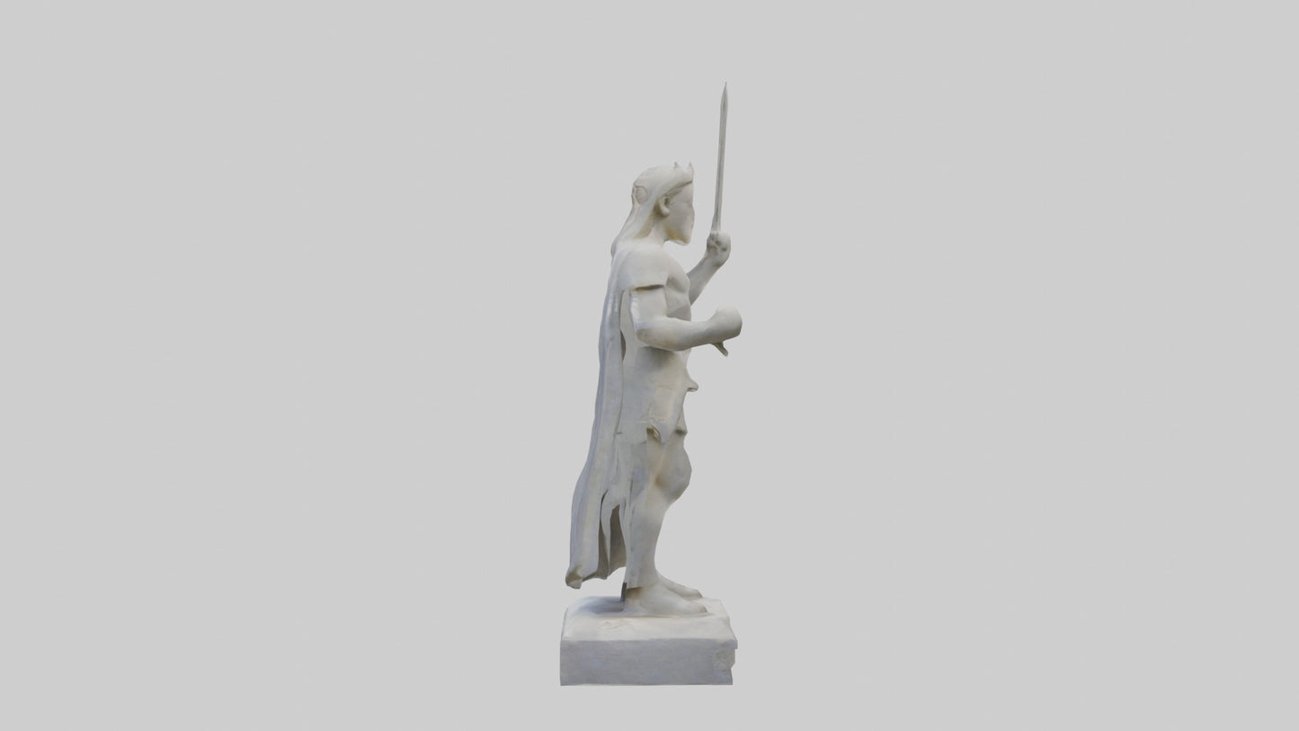 Carved stone statue model VR / AR / low-poly