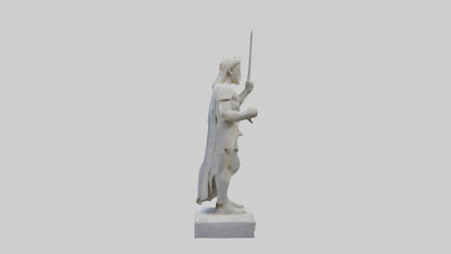 Carved stone statue model VR / AR / low-poly
