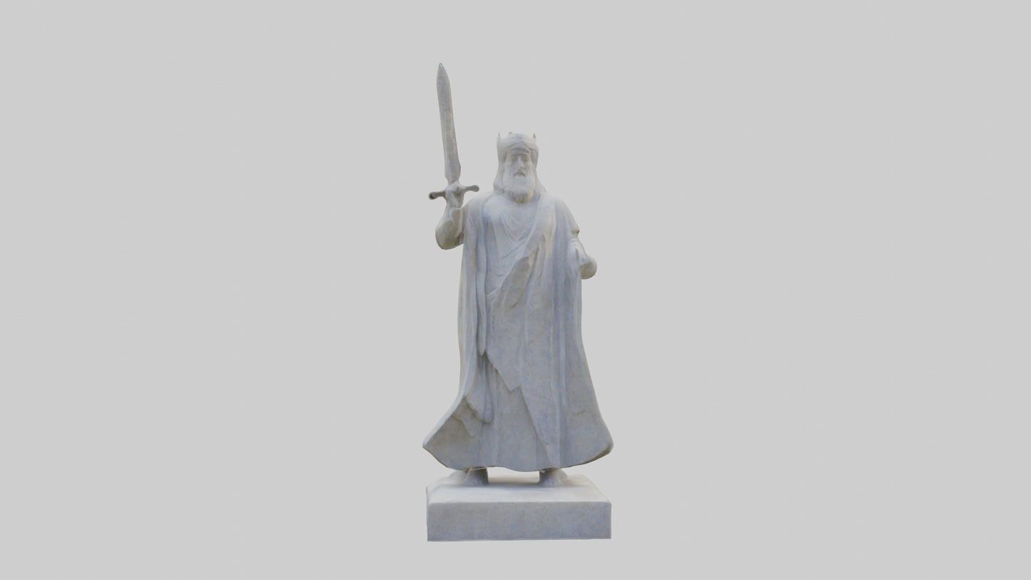 Carved stone statue model VR / AR / low-poly