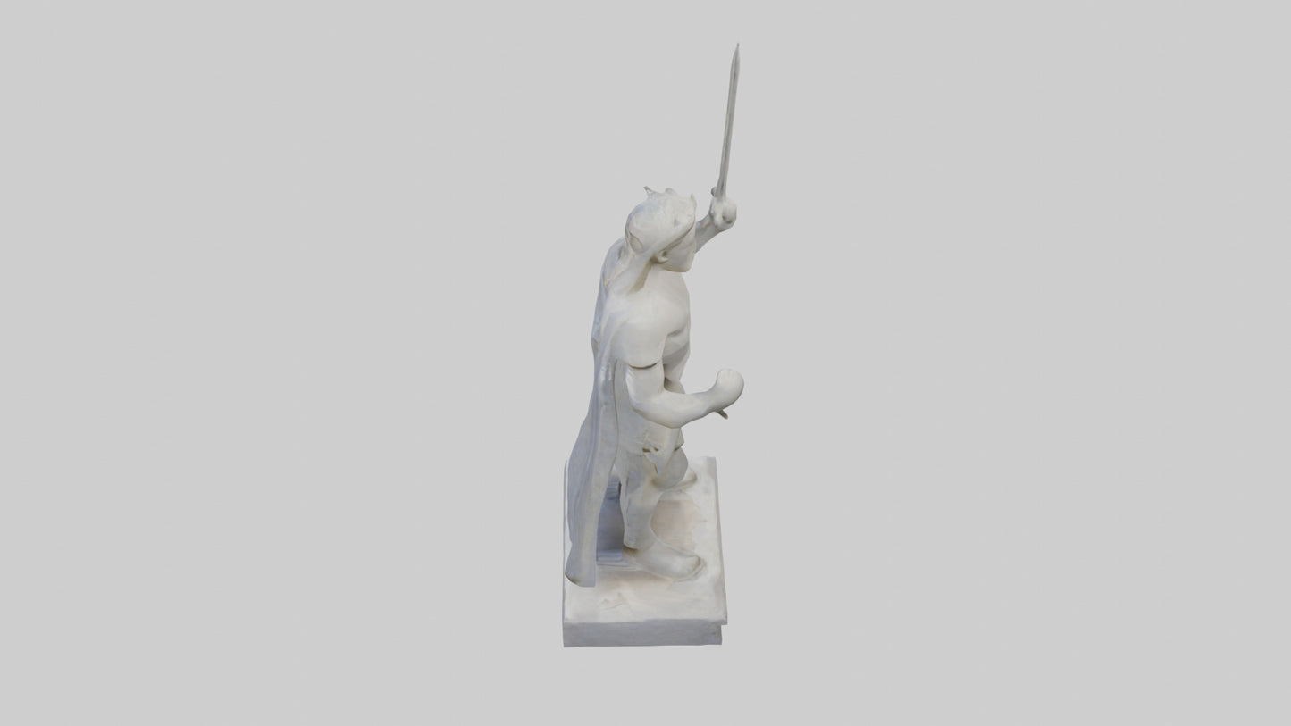 Carved stone statue model VR / AR / low-poly