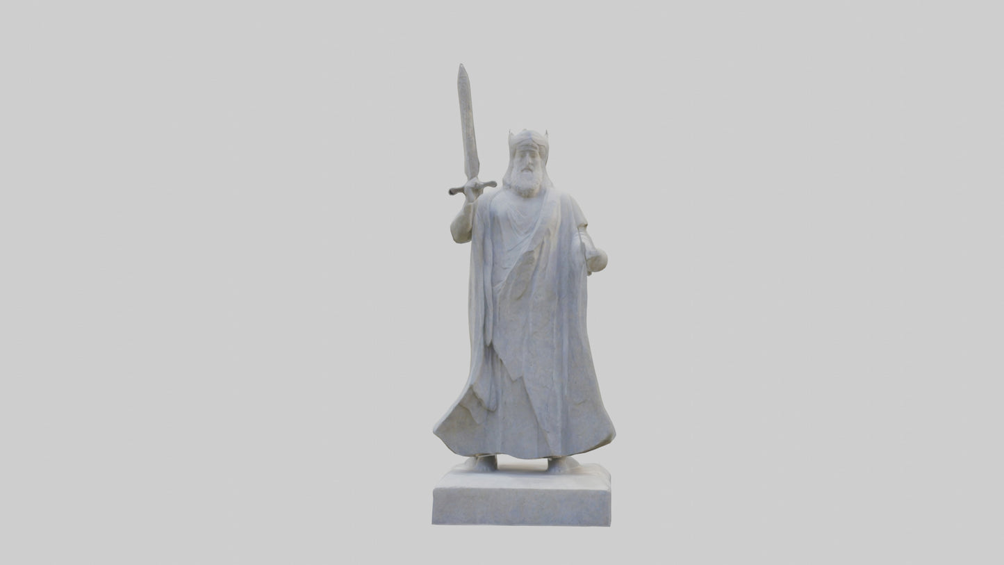 Carved stone statue model VR / AR / low-poly