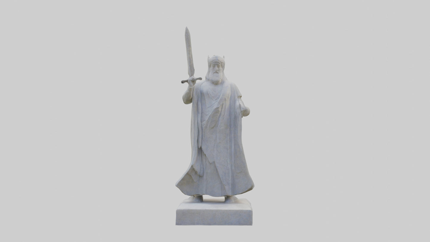 Carved stone statue model VR / AR / low-poly